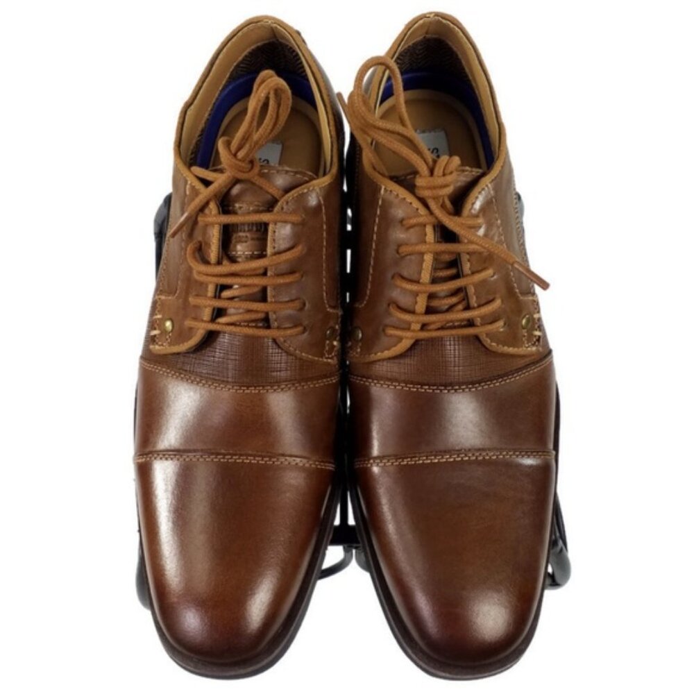 Steve Madden P-Notion Men’s Dark Tan Leather Lace-Up Derby Shoe NWOB - Picture 10 of 10